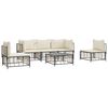 vidaXL 6-tlg. Garten-Lounge-Set mit Kissen Anthrazit Poly Rattan