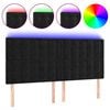 vidaXL LED Kopfteil Schwarz 200x5x118/128 cm Samt