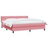 vidaXL Boxspringbett mit Matratze Rosa 200x220 cm Samt