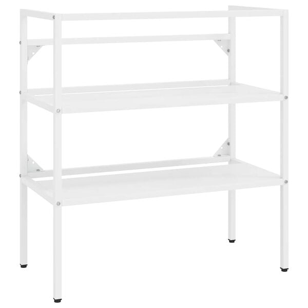 vidaXL Badezimmer Waschtischgestell Wei&szlig; 79x38x83 cm Eisen