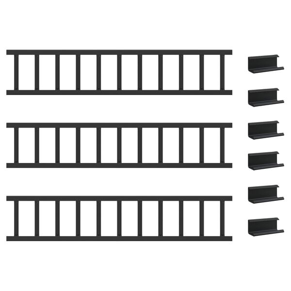 vidaXL Dachschneeschild Schwarz 300 x 2,5 x 20 cm Stahl