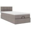 vidaXL Ottoman-Bett mit Matratze Taupe 100x200 cm Stoff