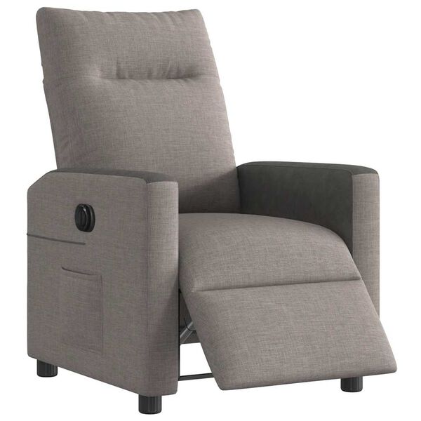 vidaXL Relaxsessel Elektrisch Taupe Stoff