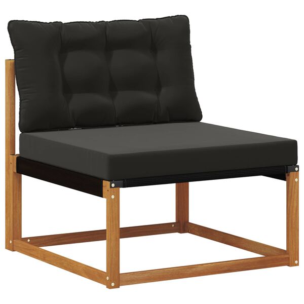 vidaXL Outdoor-Sofagarnitur mit Kissen 8 pcs Nat&uuml;rlich und Schwarz