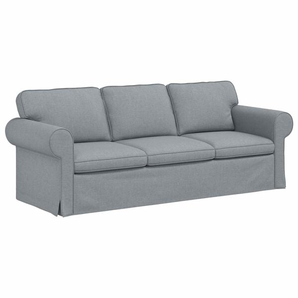 vidaXL Sofa Hellgrau Gesamtabmessungen: 215 x 82 x 80 cm (B x T x H)