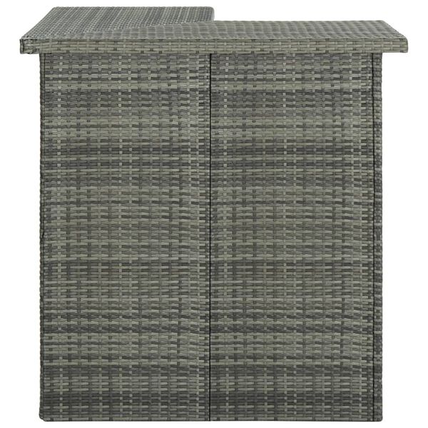 vidaXL Eck-Bartisch Grau 100x50x105 cm Poly Rattan