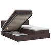vidaXL Ottoman Bett mit Matratze mit Kopfteil 2 Stk. Dunkelbraun Stoff
