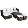 vidaXL 4-tlg. Garten-Lounge-Set mit Auflagen Poly Rattan Braun