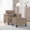 vidaXL Sessel mit Hocker Taupe 60 cm Mikrofasergewebe