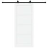 vidaXL Schiebet&uuml;r Wei&szlig; und Schwarz 86 x 198,5 cm Massives Kiefernholz