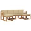 vidaXL Outdoor-Sofagarnitur 6 pcs Natur und Beige Holzwerkstoff