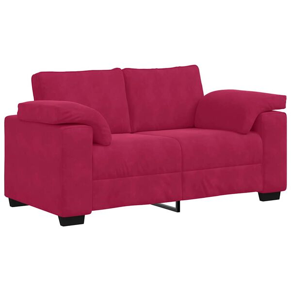 vidaXL Zweisitzer-Sofa Weinrot 160x77x82 cm Samt
