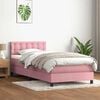 vidaXL Boxspringbett mit Matratze Rosa 100x220 cm Samt