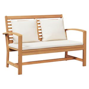vidaXL Bank Braun und Creme 110 x 66 x 76 cm Massivholz Teak