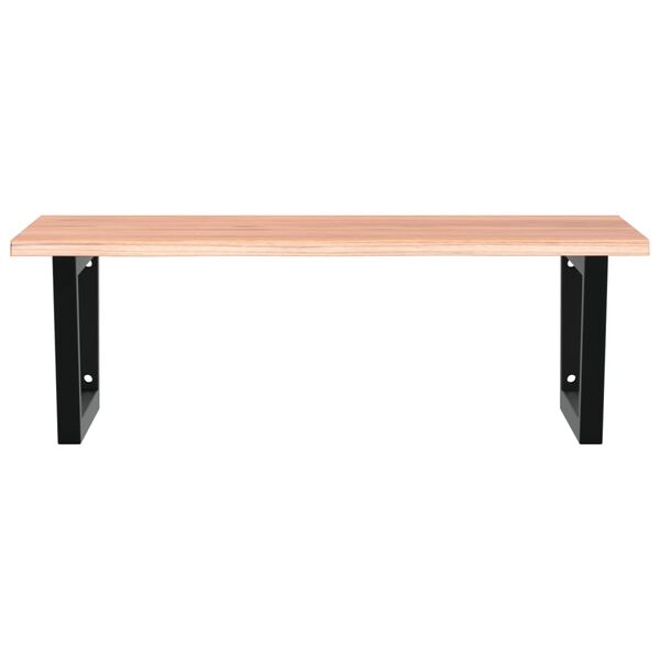 vidaXL Waschtischplatte mit Halterung Stahl und Massivholz Eiche