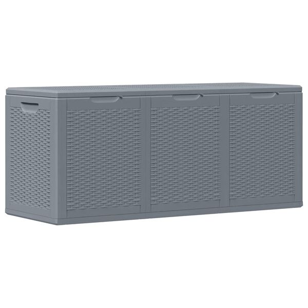 vidaXL Gartenbox Grau PP Rattan 270 L