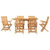 vidaXL Garten Essgruppe 7 pcs Braun Massivholz Teak