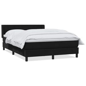 vidaXL Boxspringbett mit Matratze Schwarz 160x210 cm Samt