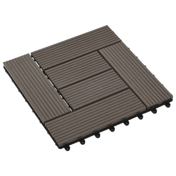 vidaXL Terrassenfliese 11 pcs Dunkelbraun 30 x 30 cm WPC