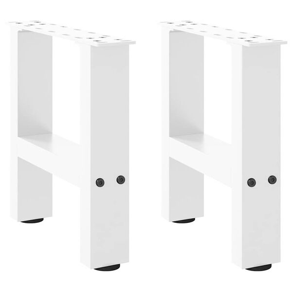 vidaXL Couchtischbeine Wei&szlig; 2 Stk. 40x(30-31) cm Stahl
