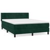 vidaXL Boxspringbett mit Matratze Dunkelgr&uuml;n 140x200 cm Samt