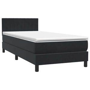 vidaXL Boxspringbett mit Matratze Schwarz 90x210 cm Samt