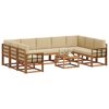 vidaXL Outdoor-Sofagarnitur mit Kissen 10 pcs Natur und Beige