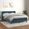 vidaXL Boxspringbett mit Matratze Dunkelblau 140x190 cm Samt