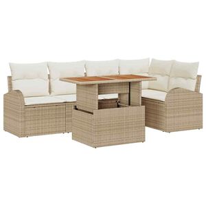 vidaXL Garten-Sofa-Set mit Kissen 6 pcs Beige und Creme