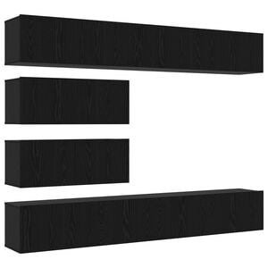vidaXL TV-Schrankset Wandmontiert 4 pcs Schwarze Eiche Holzwerkstoff