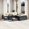 vidaXL Garten-Sofa-Set mit Kissen 13 pcs Schwarz und Creme