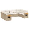 vidaXL 9-tlg. Garten-Sofagarnitur mit Kissen Beige Poly Rattan