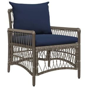 vidaXL Gartenstuhl Grau Poly-Rattan