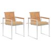 vidaXL Gartenst&uuml;hle mit Kissen 2 Stk. Massivholz Teak und Stahl