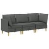 vidaXL Modular Sofa Set mit Stauraum 3 stk. Dunkelgrau Stoff