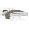 vidaXL Bettgestell mit Kopfteil Metall Wei&szlig; 135x190 cm