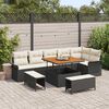 vidaXL Garten-Sofa-Set 9 pcs Schwarz und Creme 100 x 100 x 71 cm