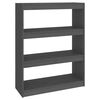 vidaXL B&uuml;cherregal/Raumteiler Grau 80x30x103,5 cm Massivholz Kiefer