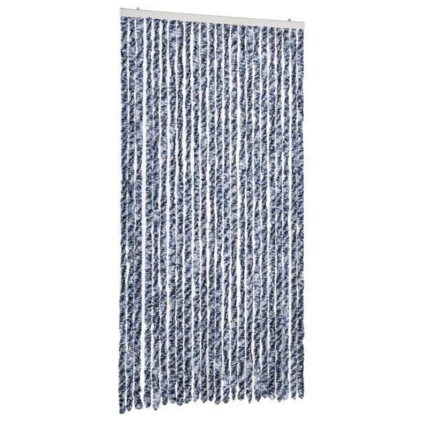 vidaXL Fliegenvorhang Blau und Wei&szlig; 100x230 cm Chenille