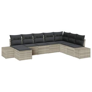 vidaXL Gartensofa-set mit Kissen 8 pcs Poly-Rattan