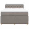 vidaXL Boxspringbett mit Matratze Taupe 160x200 cm Stoff