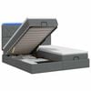 vidaXL Ottoman-Bett mit Matratze und LED Dunkelgrau 200 x 200 cm Stoff