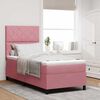 vidaXL LED Boxspringbett mit Matratze Rosa 90 x 190 cm Stoff