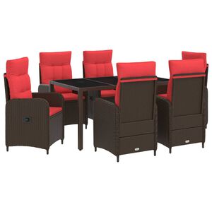 vidaXL Outdoortisch-Set 7 stk. Poly-Rattan