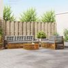 vidaXL Outdoor-Sofagarnitur mit Kissen 6 pcs Nat&uuml;rlich und Hellgrau