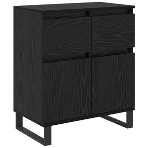 vidaXL Sideboard Schwarz Eichen-Optik 60 x 35 x 70 cm