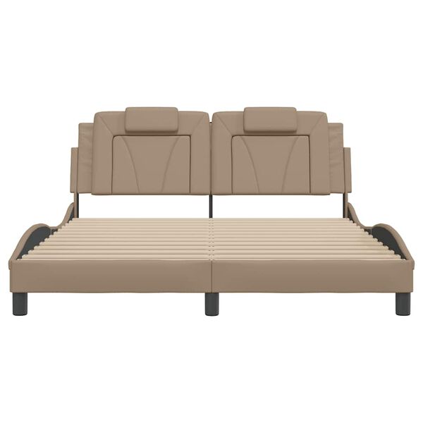 vidaXL Bettgestell "Viana" ohne Matratze Cappuccino-Braun 160x200 cm Kunstleder