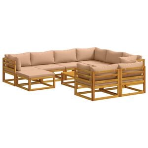 vidaXL Sofa-Set 10 stk. Natur Massivholz Akazie