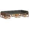 vidaXL Outdoor-Sofagarnitur mit Kissen 11 pcs Natur und Anthrazit