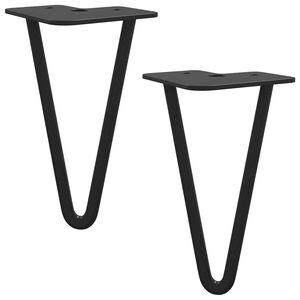 vidaXL M&ouml;belbein 2 pcs Schwarz 54,1 x 54,1 x 100 mm Eisen